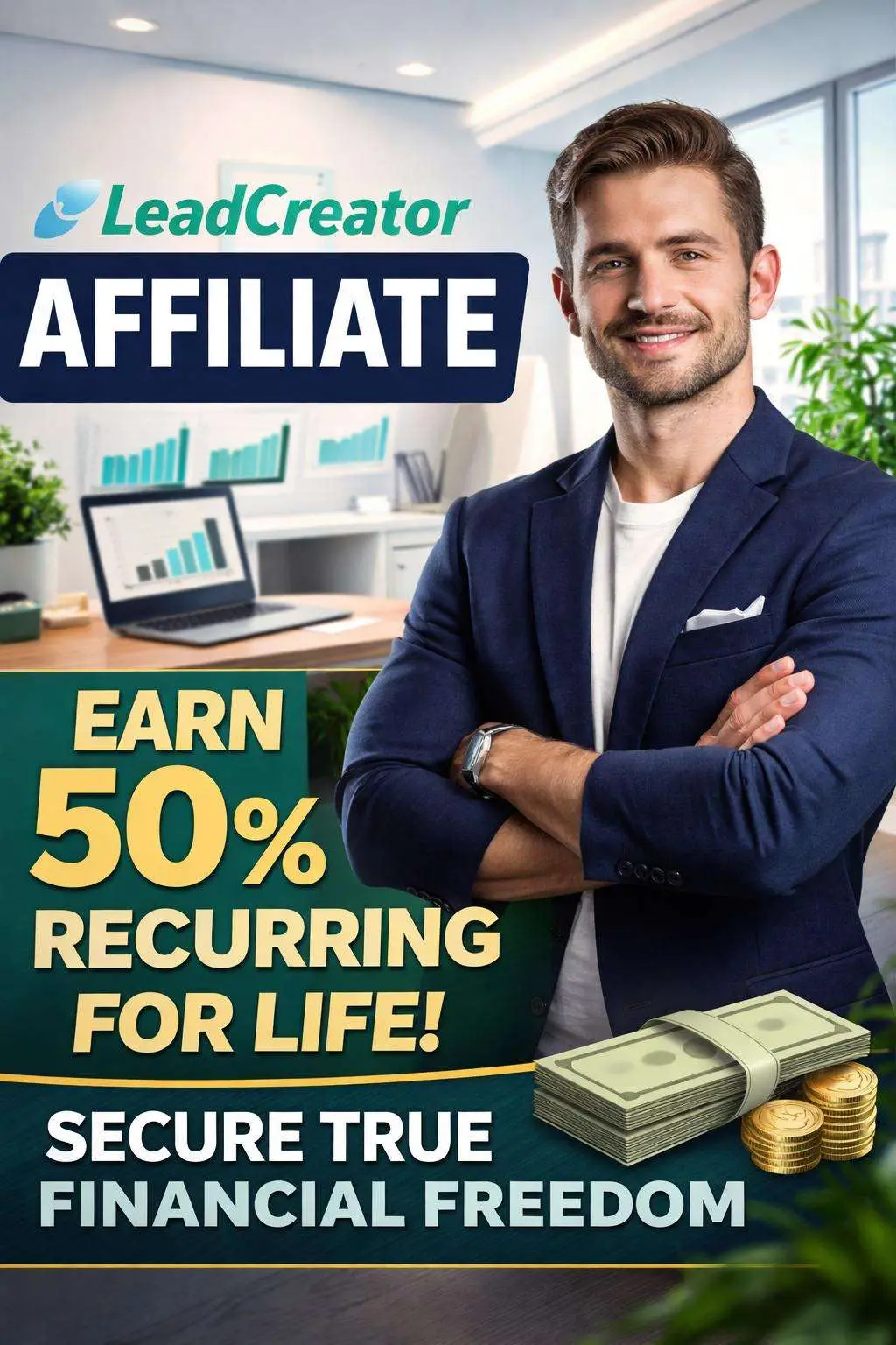 LeadCreator Affiliate | Earn 50% Recurring for Life | Secure True Financial Freedom