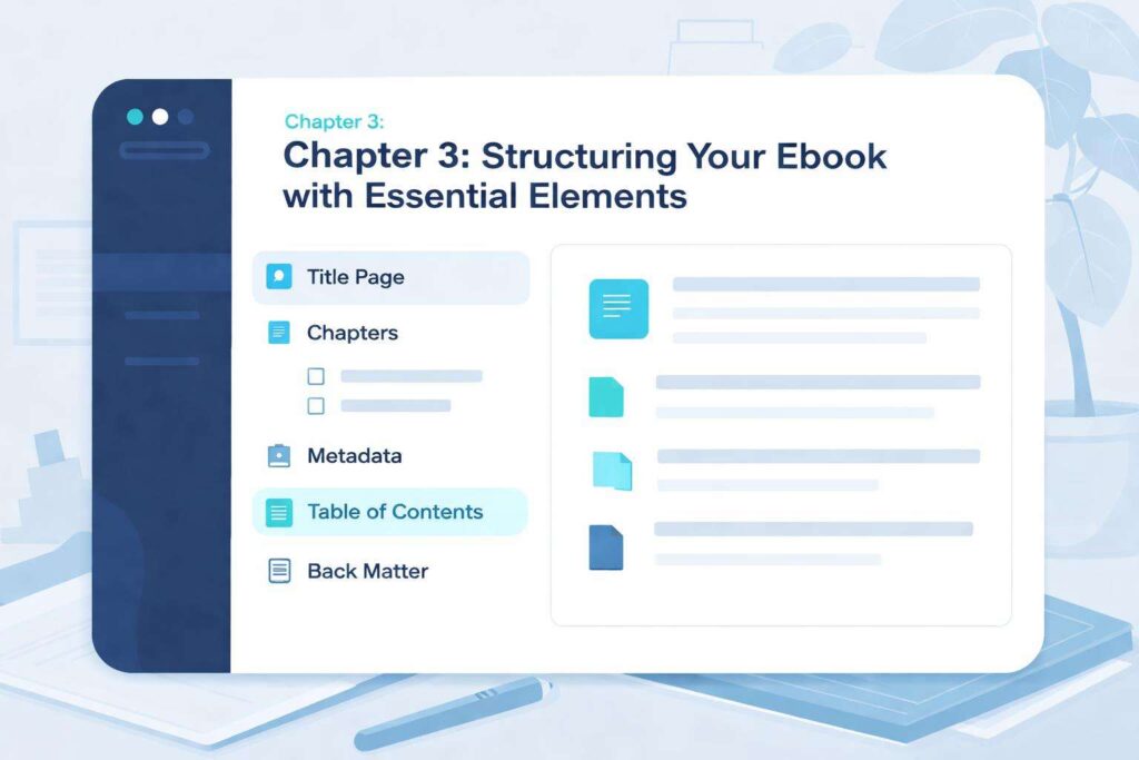 Chapter 3 structuring your ebook essential elements vector navy cyan 16
