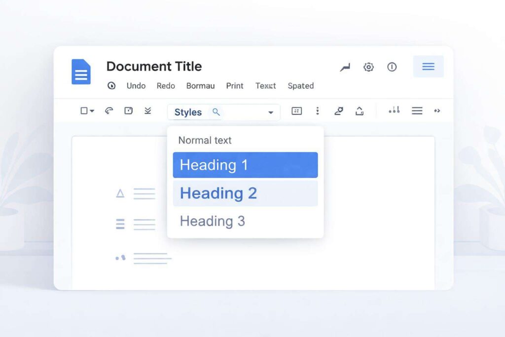 Google docs styles dropdown command center light 4285f4 16