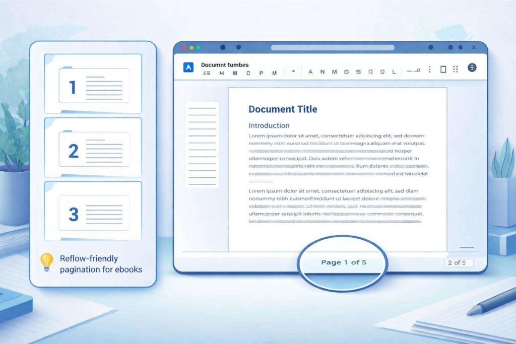 Integrating page numbers illustrated blue 16