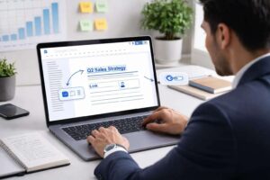Internal hyperlinks entrepreneur digital sales illustrated blue 16