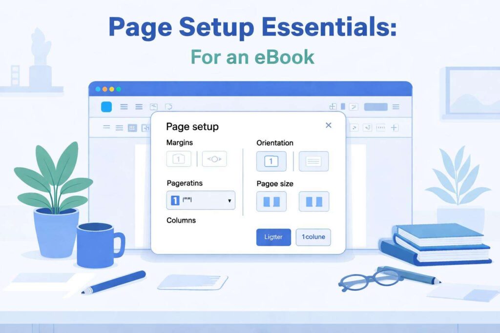 Page setup essentials ebook vector 16