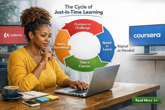 The Cycle of Just In Time Learning on Udemy and Coursera